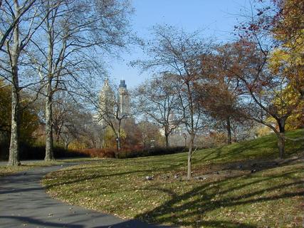 Walkway at Cherry Hill with the Upper West Side in the background<br>Location: <a href="https://www.google.com/maps/search/?api=1&query=40.77436,-73.972" target="_new">Cherry Hill, Central Park</a>
